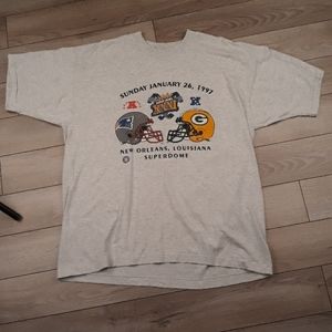 SUPER BOWL XXXI NFL New England‎ vs Green Bay Single Stitch T Shirt XL VTG 90s